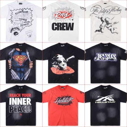American Hellst hip-hop print T-shirt couple's versatile casual loose short-sleeved top