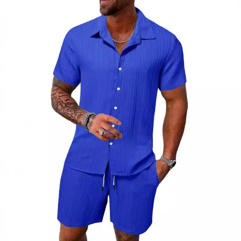 Summer men's casual shirts, short-sleeved beach pants