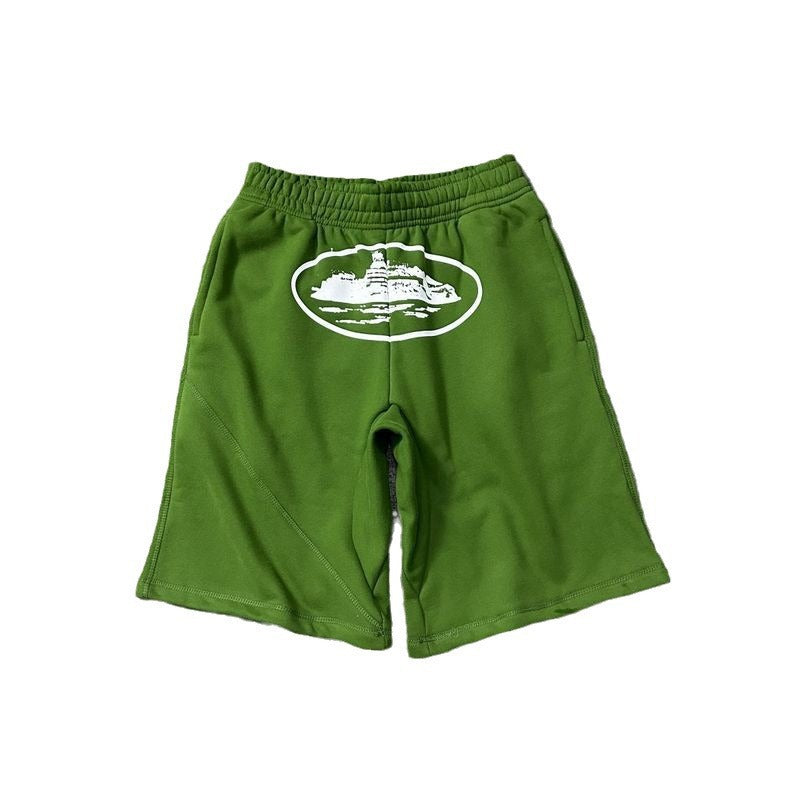 Corteiz classic Evil Island print summer street loose casual hip-hop five-inch shorts for men