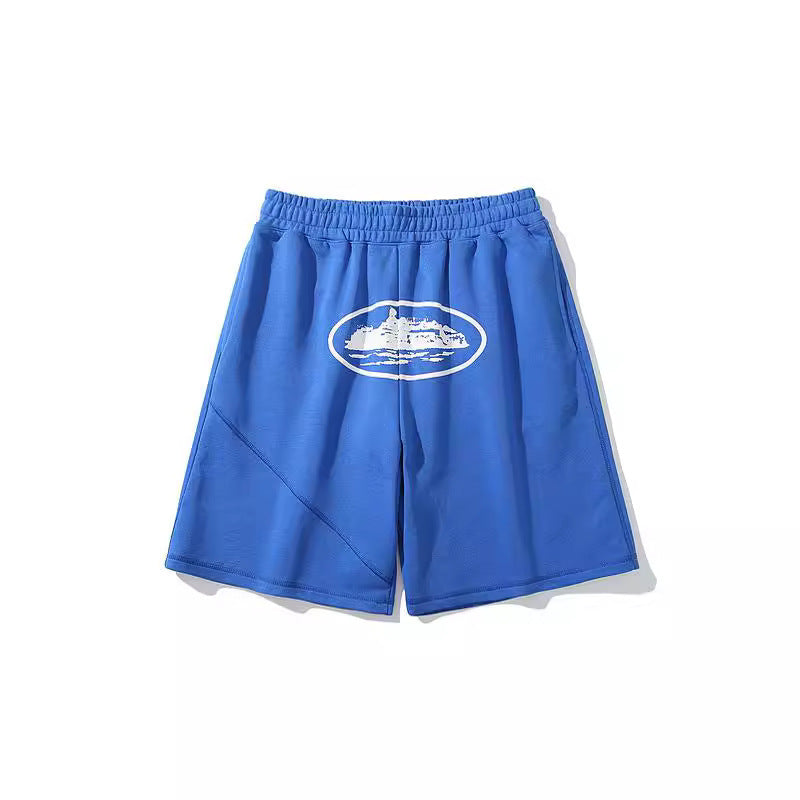 Corteiz classic Evil Island print summer street loose casual hip-hop five-inch shorts for men
