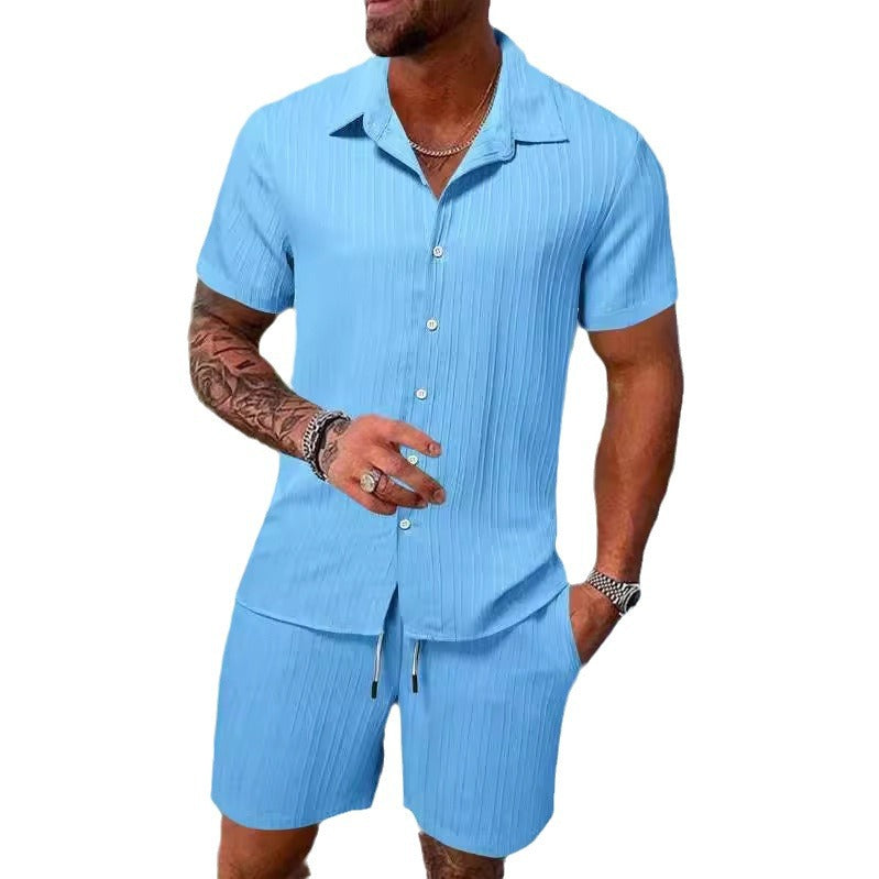 Summer men's casual shirts, short-sleeved beach pants